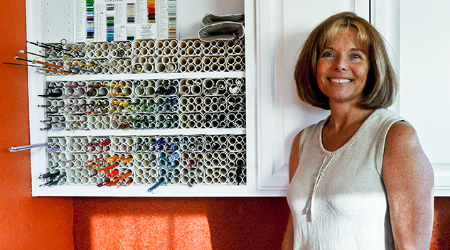 image of Diana Dunn in her glass studio